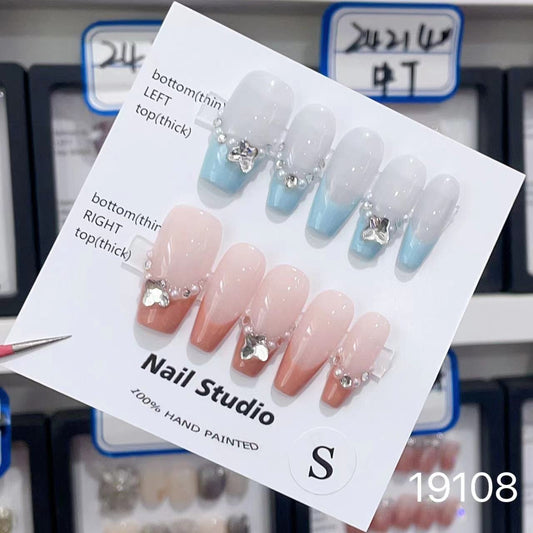 19108#French Blue Pink Butterfly