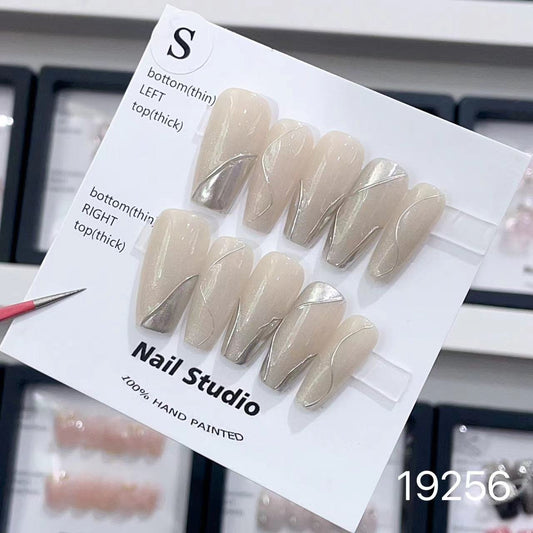 19256#Magic Mirror Pink Cat Eye French