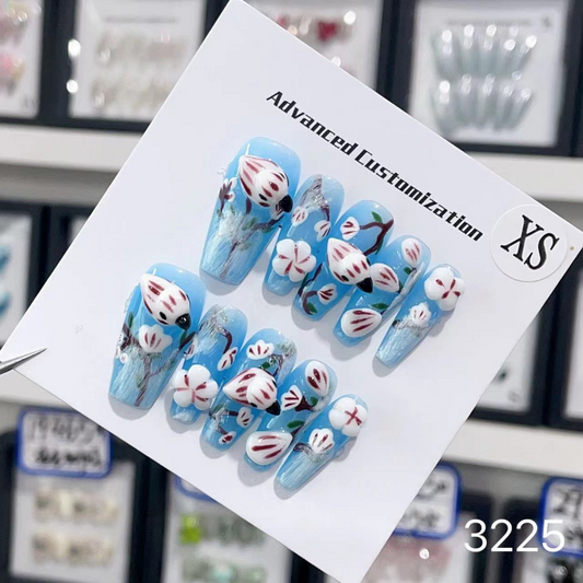 3225 Mandarin Ducks Playing with Flowers