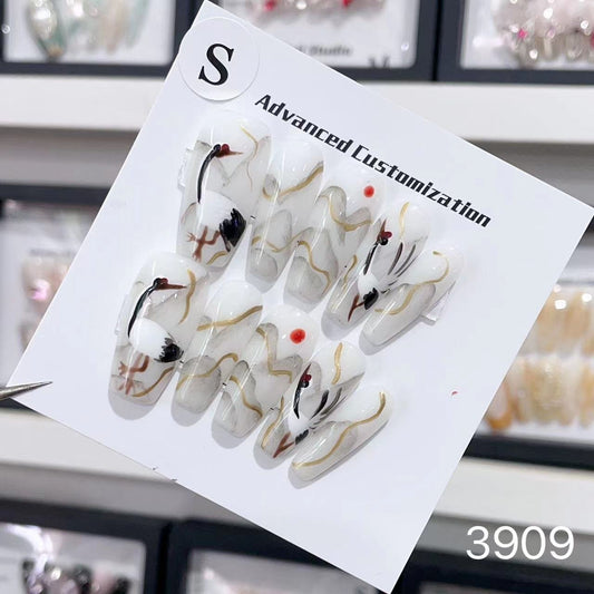 3909#Hand-painted cranes