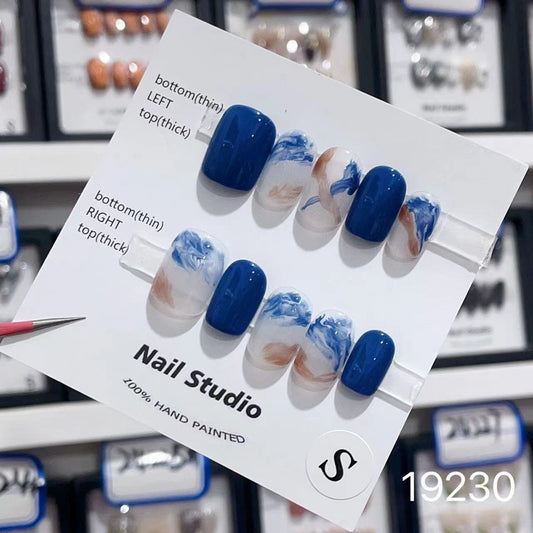 19230#Short Nail Blue Halo